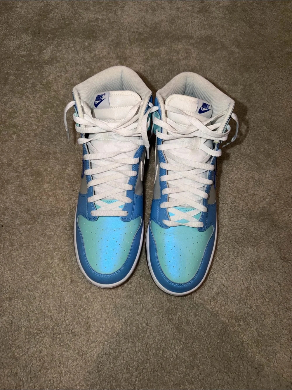 Nike Kids' High-Top Sneakers in Aqua, Light Blue and Royal Blue